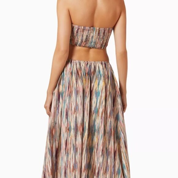 MISA Myka Ikat Strapless Cutout Smocked Cotton Blend Dress Size XS NWT $ 415.00 - Picture 4 of 6